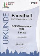 Urkunde fr den 4.Platz beim Internationalen Deutschen Turnfest vom 30.05.09 bis 03.06.09 in Frankfurt